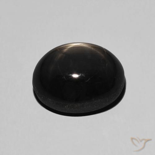 Saphir étoilé Noire naturelle ovale, 6.54 ct, Opaque