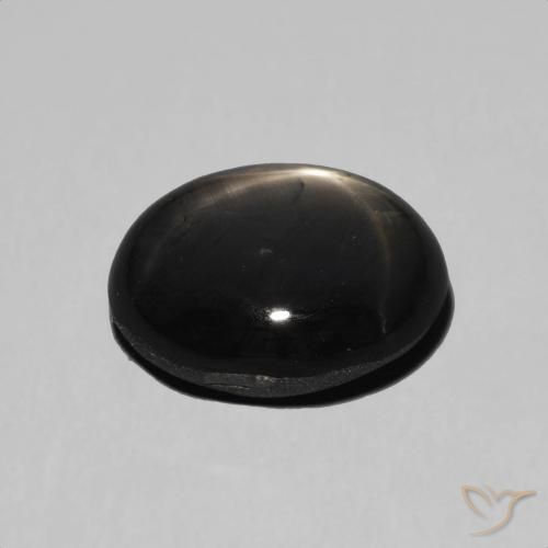 Saphir étoilé Noire naturelle ovale, 5.50 ct, Opaque