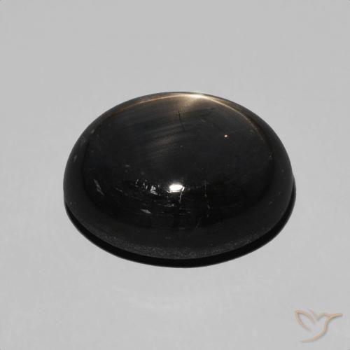 Saphir étoilé Noire naturelle ovale, 7.18 ct, Opaque