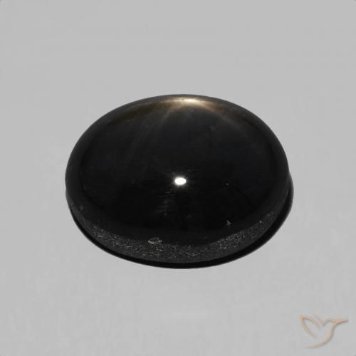 Saphir étoilé Noire naturelle ovale, 6.71 ct, Opaque