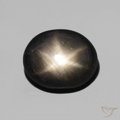 4.92ct Naturel Noire Saphir étoilé, ovale, Opaque
