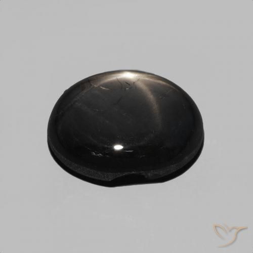 Saphir étoilé Noire naturelle ovale, 4.92 ct, Opaque