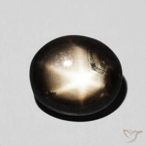 7.12ct Naturel Noire Saphir étoilé, ovale, Opaque
