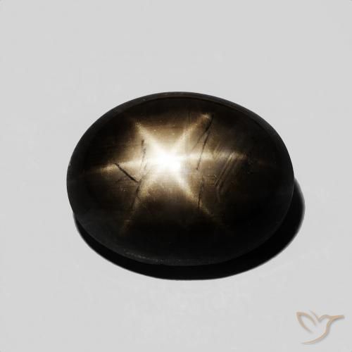 Saphir Étoilé Noire naturelle Coupe ovale, 6.48 ct, Opaque