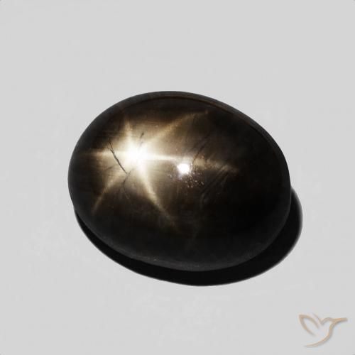 Saphir Étoilé Noire naturelle Coupe ovale, 6.48 ct, Opaque
