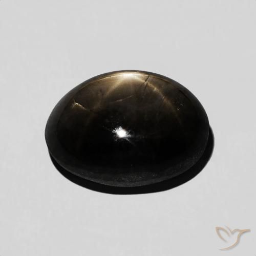 Saphir Étoilé Noire naturelle Coupe ovale, 6.48 ct, Opaque