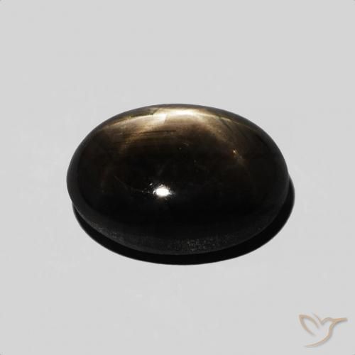 Saphir étoilé Noire naturelle ovale, 5.59 ct, Opaque