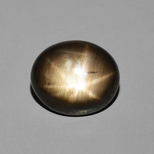 Saphir étoilé Noire naturelle ovale, 5.12 ct, Opaque