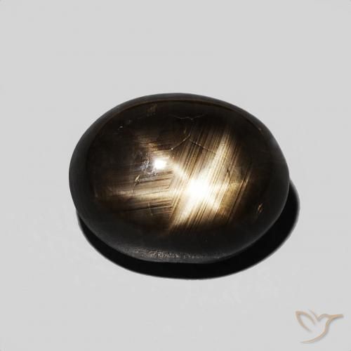 6.67ct Naturel Noire Saphir étoilé, ovale, Opaque