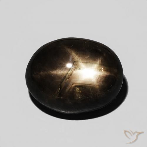 Saphir étoilé Noire naturelle ovale, 7.59 ct, Opaque