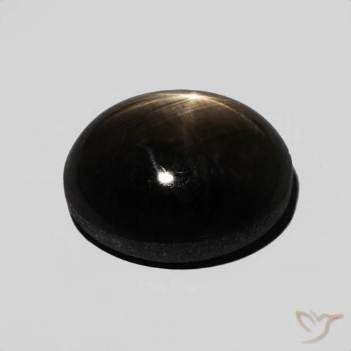 Saphir étoilé Noire naturelle ovale, 6.83 ct, Opaque