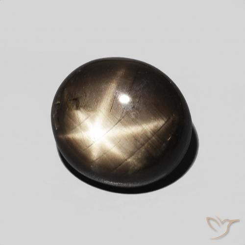Saphir étoilé Noire naturelle ovale, 5.39 ct, Opaque