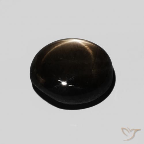 Saphir étoilé Noire naturelle ovale, 5.39 ct, Opaque