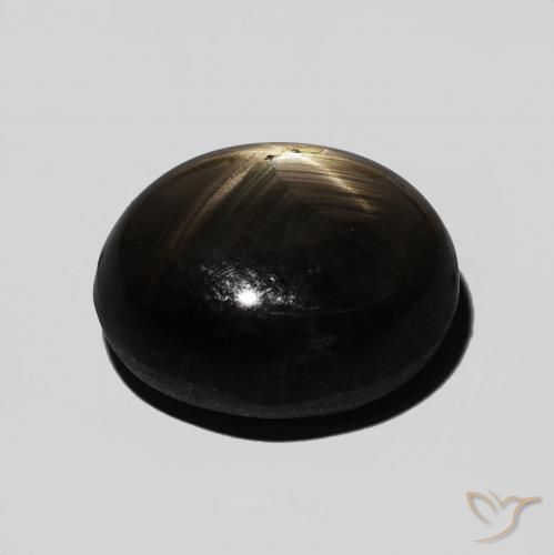 Saphir étoilé Noire naturelle ovale, 9.54 ct, Opaque