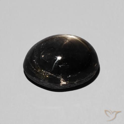 Saphir étoilé Noire naturelle ovale, 3.50 ct, Opaque
