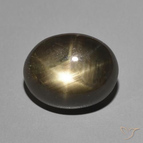 5.97ct Naturel Noire Saphir étoilé, ovale, Opaque