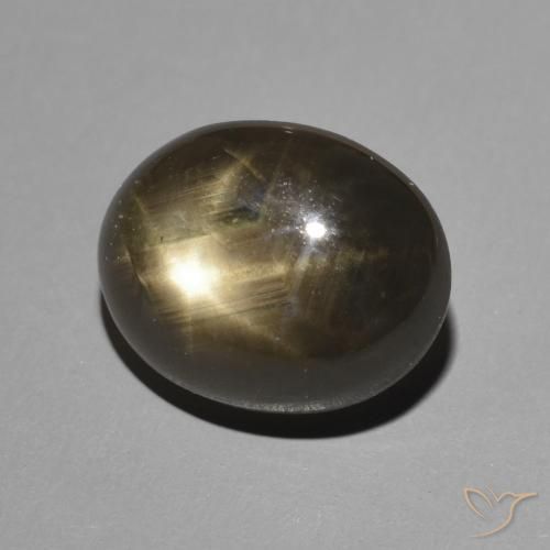Saphir étoilé Noire naturelle ovale, 5.97 ct, Opaque