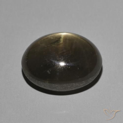 Saphir étoilé Noire naturelle ovale, 5.97 ct, Opaque