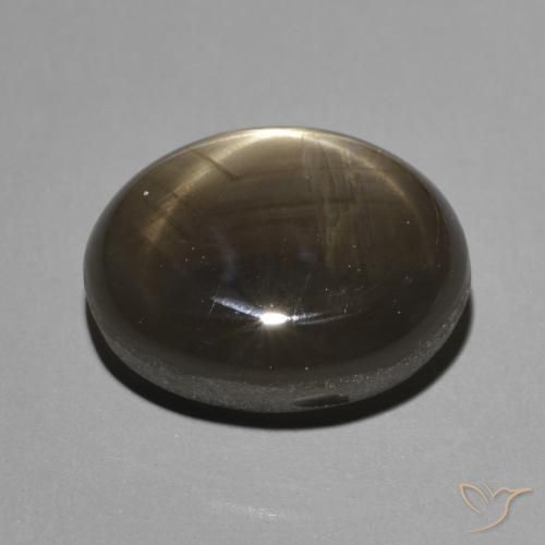 Saphir étoilé Noire naturelle ovale, 7.80 ct, Opaque