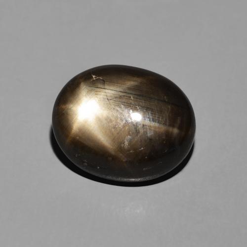 Saphir étoilé Noire naturelle ovale, 7.64 ct, Opaque