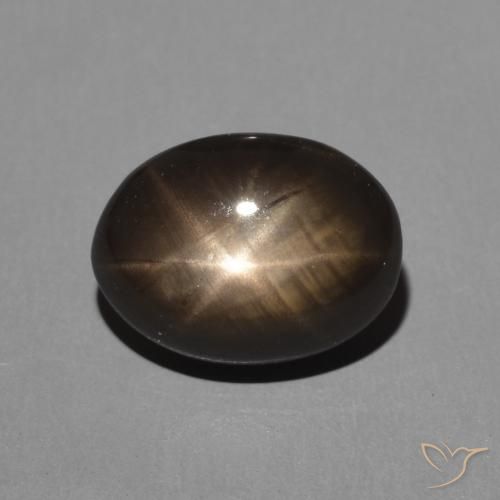 2.34ct Naturel Noire Saphir étoilé, ovale, Opaque