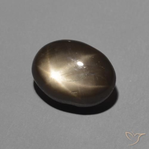 Saphir étoilé Noire naturelle ovale, 2.45 ct, Opaque