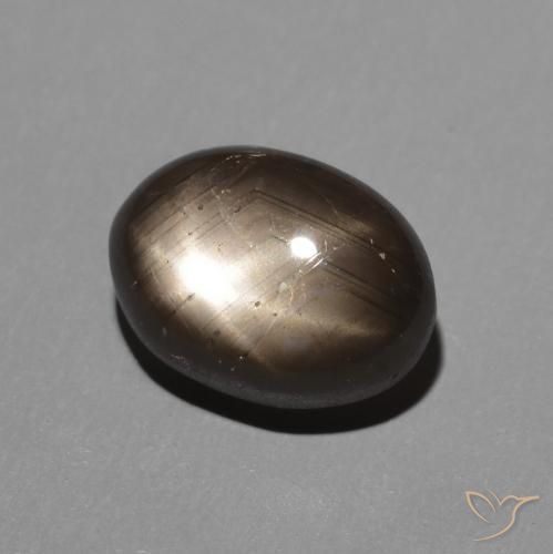 Saphir étoilé Noire naturelle ovale, 2.88 ct, Opaque