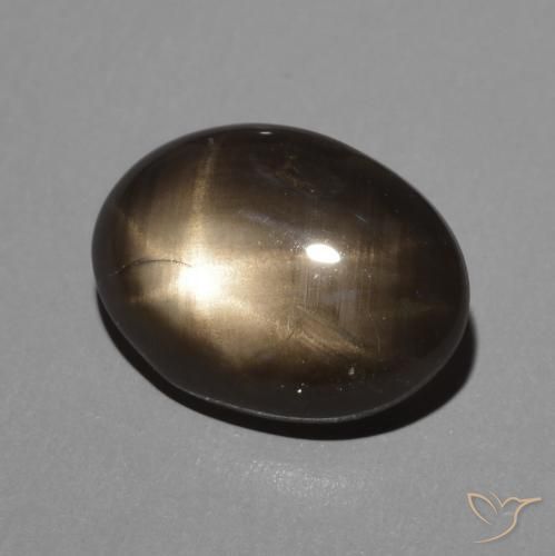 Saphir étoilé Noire naturelle ovale, 2.95 ct, Opaque