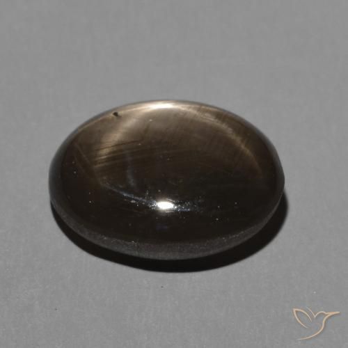 Saphir étoilé Noire naturelle ovale, 3.30 ct, Opaque