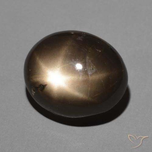 Saphir étoilé Noire naturelle ovale, 4.63 ct, Opaque