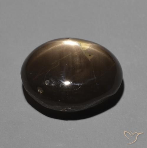 Saphir étoilé Noire naturelle ovale, 4.63 ct, Opaque