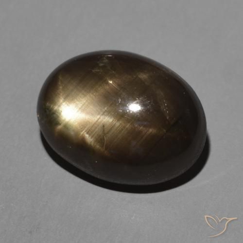 Saphir étoilé Noire naturelle ovale, 3.95 ct, Opaque