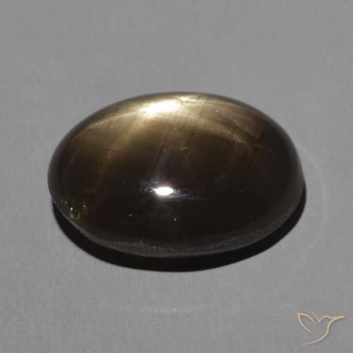 Saphir étoilé Noire naturelle ovale, 3.95 ct, Opaque