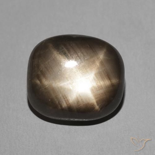 3.91ct Naturel Noire Saphir étoilé, Coussin, Opaque