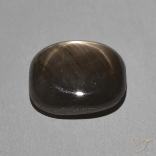 Saphir étoilé Noire naturelle Coussin, 3.91 ct, Opaque