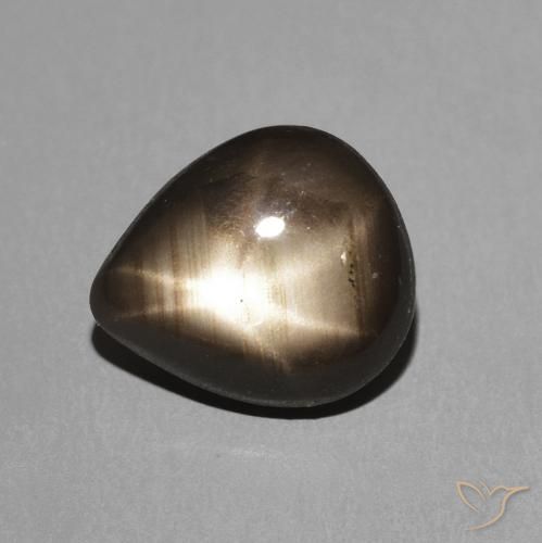 2.19ct Naturel Noire Saphir étoilé, En forme de poire, Opaque