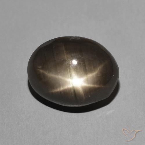 3.50ct Naturel Noire Saphir étoilé, ovale, Opaque