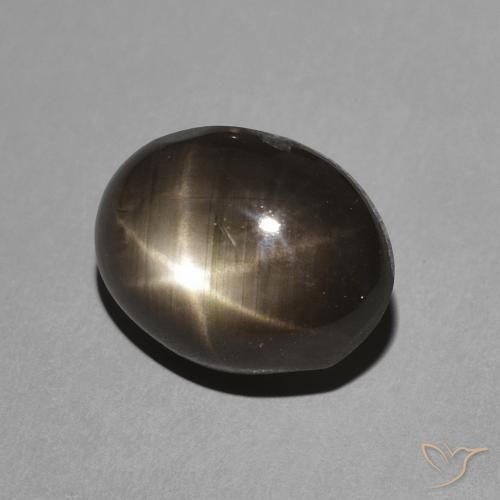 Saphir étoilé Noire naturelle ovale, 3.50 ct, Opaque