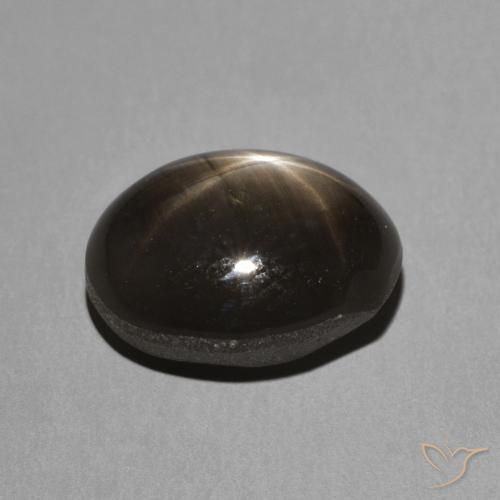 Saphir étoilé Noire naturelle ovale, 3.50 ct, Opaque