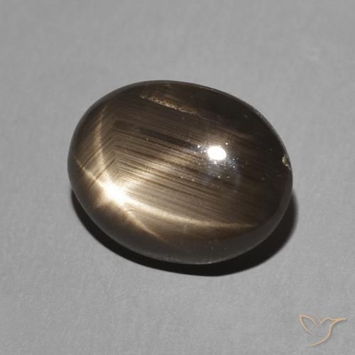 Saphir étoilé Noire naturelle ovale, 3.26 ct, Opaque