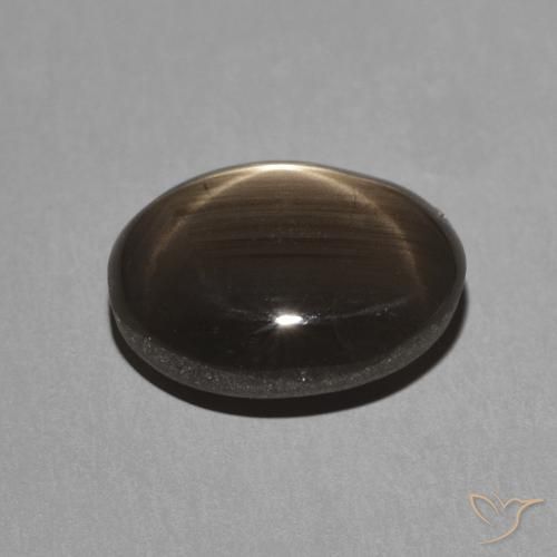 Saphir étoilé Noire naturelle ovale, 3.26 ct, Opaque