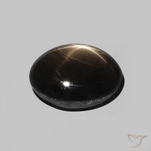 Saphir étoilé Noire naturelle ovale, 2.82 ct, Opaque