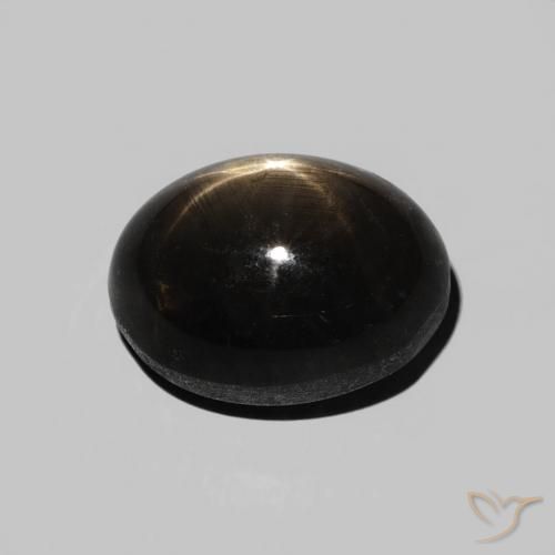 Saphir étoilé Noire naturelle ovale, 5.81 ct, Opaque