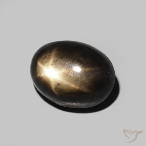 Saphir étoilé Noire naturelle ovale, 5.40 ct, Opaque