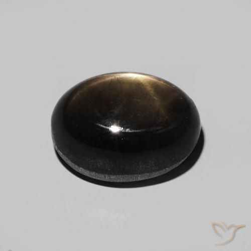 Saphir étoilé Noire naturelle ovale, 5.40 ct, Opaque