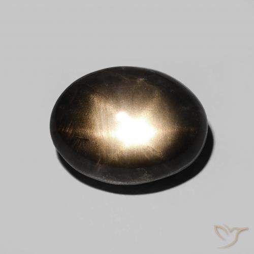 5.13ct Naturel Noire Saphir étoilé, ovale, Opaque