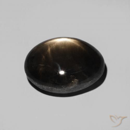 Saphir étoilé Noire naturelle ovale, 5.13 ct, Opaque