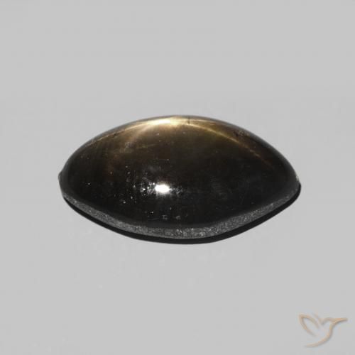 Saphir étoilé Noire naturelle Marquise, 3.28 ct, Opaque