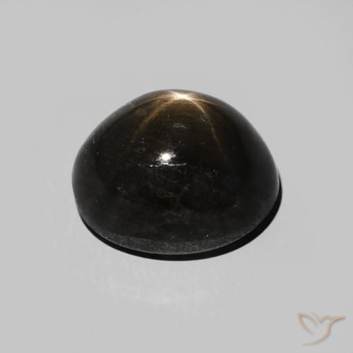 Saphir étoilé Noire naturelle ovale, 6.28 ct, Opaque