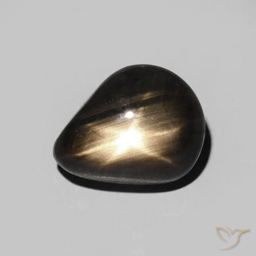 Saphir étoilé Noire naturelle En forme de poire, 3.86 ct, Opaque